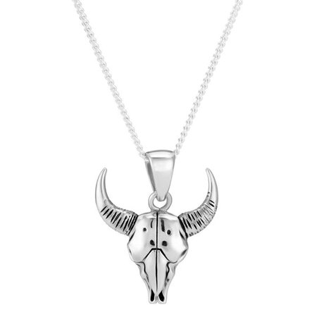 STERLING SILVER BULL SKULL NECKLACE | AS ABOVE JEWELLERY