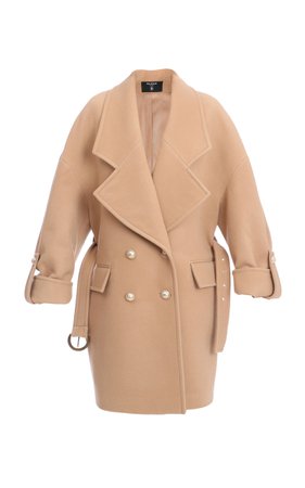 Belted Double-Breasted Wool-Blend Trench by Balmain | Moda Operandi