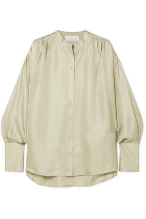 REMAIN Birger Christensen | Silk-satin blouse | NET-A-PORTER.COM