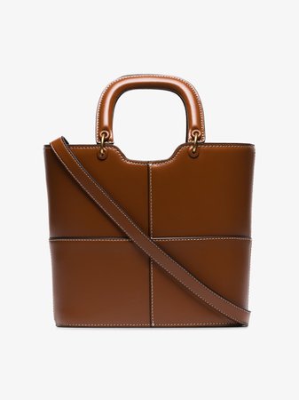 Staud brown andy leather tote bag | Browns