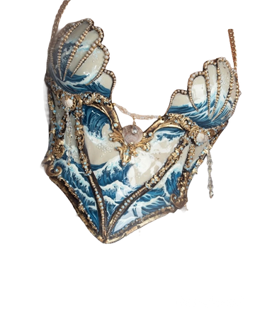 ocean cottagecore corset