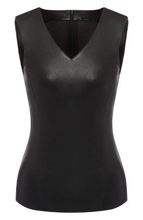 Женский черный кожаный топ DROME — купить за 68950 руб. в интернет-магазине ЦУМ, арт. DPD0478P/D074