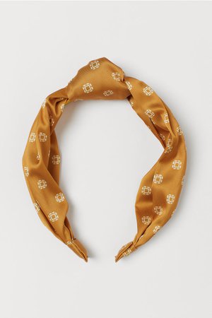 Hairband with Knot - Yellow/patterned - Ladies | H&M US