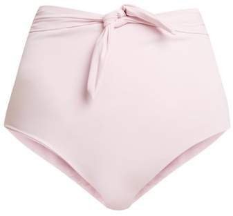 Jay Knot Tie High Waisted Bikini Briefs - Womens - Pink