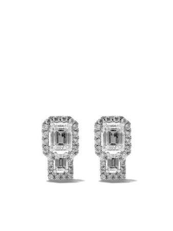 As29 18Kt White Gold Mye Halo Diamond Stud Earrings MYE109ER Silver | Farfetch