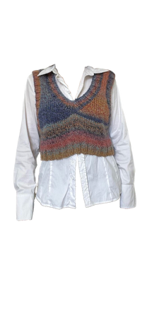 gardenfairygarms on depop | hand knit multicolour cropped sweater vest