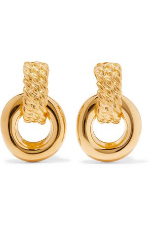 Kenneth Jay Lane | Polished gold-tone clip earrings | NET-A-PORTER.COM
