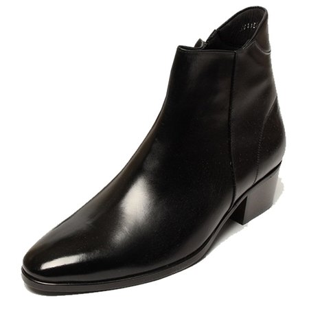 Mens Shoes Genuine Cow Leather Dress Chelsea Zip Ankle Boots | Wish