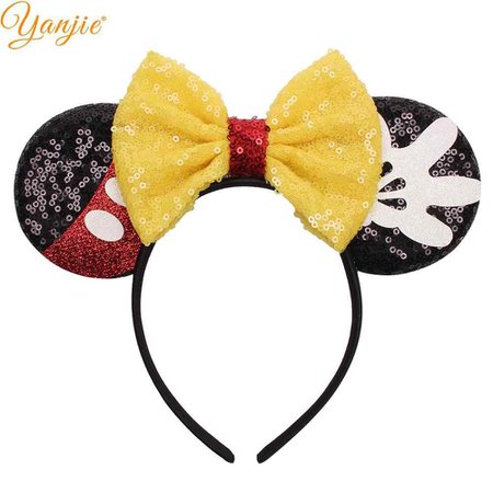 Festival Valentine's Day Pink Glitter Minnie Mouse Ears Headband Women Fashion 2020 Hairband For Girls Party Hair Accessories - Aliexpress