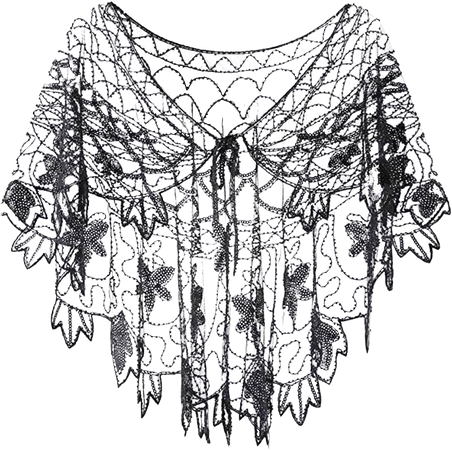 black open weave lace shawl