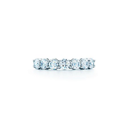 Tiffany Embrace® band ring in platinum with diamonds, 3.5 mm wide. | Tiffany & Co.