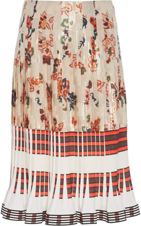 Printed Pleated Chiffon Skirt
