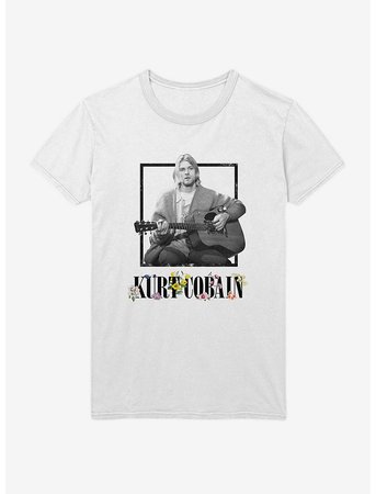 Kurt Cobain Black & White Guitar Photo Girls T-Shirt