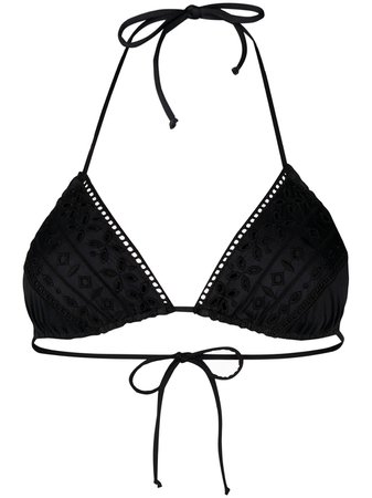 Shop black Ermanno Scervino embroidered bikini top with Express Delivery - Farfetch