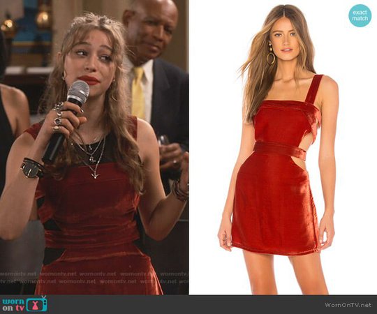 WornOnTV: Shannon’s red velvet cutout mini dress on Fam | Odessa Adlon | Clothes and Wardrobe from TV