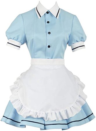 Amazon.com: Cos-Love Kaho Mafuyu Maika Cosplay Japan Maid Costume Apron Anime Uniform Full Set: Clothing