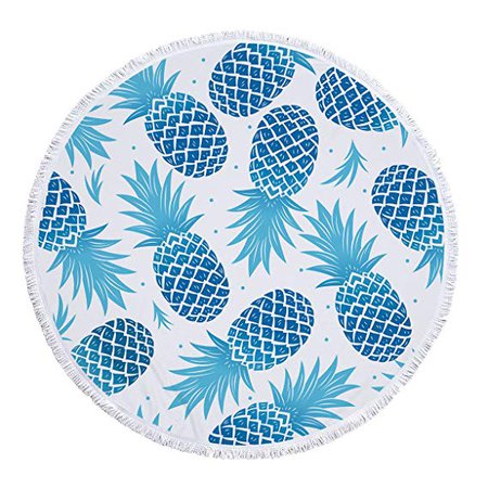 Amazon.com: Utopone Large Round Beach Towels Microfiber Pineapple with Tassels Soft Water Absorbent Multi-Purpose Circle Beach Throw Blanket for Adults, Blue(59 Inch): Home & Kitchen