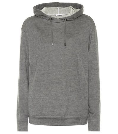 Cotton and silk-blend hoodie