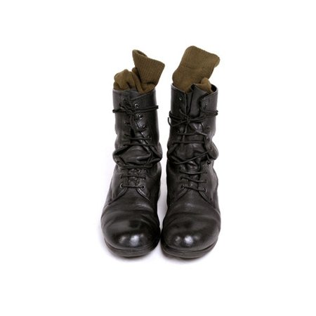 black combat boots with army green socks
