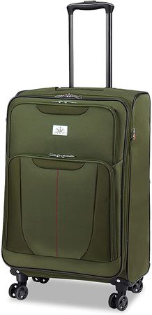 Amazon.com | Verdi 20 Inch Luggage – Expandable Durable Softside Lightweight Suitcase with 8-wheel Spinners Carryon Bag olive | Luggage Sets