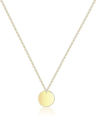 itianxi Gold Dainty Disc Necklace,14K Gold Plated Cute Tiny Round/Circle/Coin Necklace,Elegant Delicate Necklace for Women : Clothing, Shoes & Jewelry