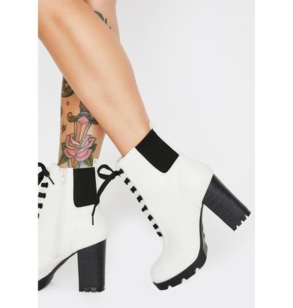 Lace Up Heeled Booties
