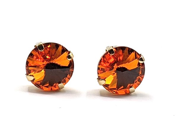 circle orange crfystal earrings - Google Search