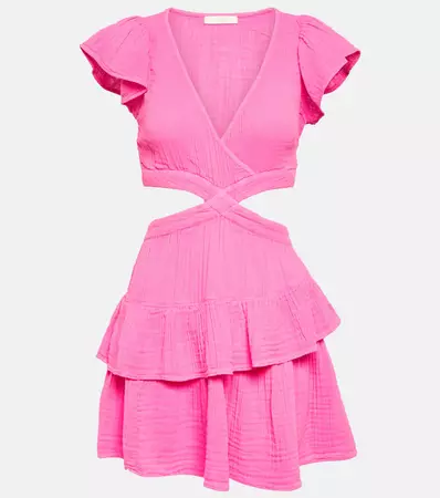 Audrina Cutout Cotton Minidress in Pink - Love Shack Fancy | Mytheresa
