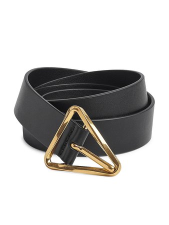Bottega Veneta Triangle Buckle Leather Belt