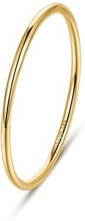 Amazon.com: 1Pc 1mm 14K Gold Filled Rings Stacking Rings for Women Stackable Thin Band Knuckle Finger Stacking Plain Ring Comfort Fit Size 6: Clothing