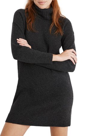Madewell Foldover Turtleneck Long Sleeve Sweater Dress | Nordstrom