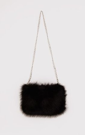 Christah Black Fur Chain Shoulder Bag | PrettyLittleThing