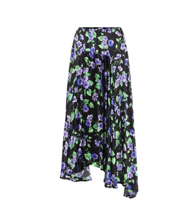 Balenciaga, Floral silk midi skirt