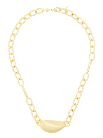 Gold Anni Lu 18kt gold plated brass mussel shell necklace 2022026 - Farfetch