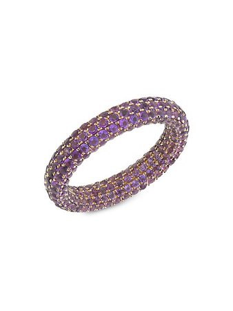 Shop Shay 18K Rose Gold & Ruby Inside-Out Eternity Band | Saks Fifth Avenue