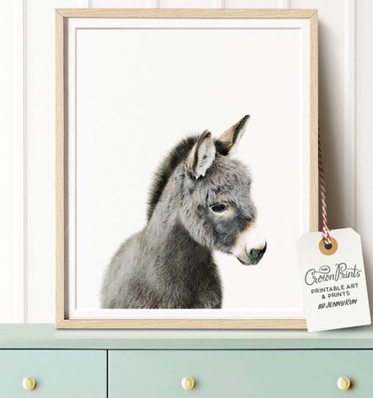 Donkey art PRINTABLE art Donkey print Nursery decor Animal | Etsy