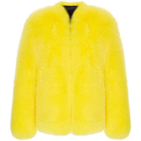 Vibrant Yellow Fur Coat