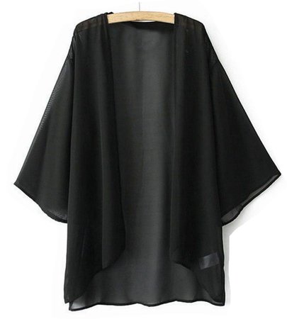 black sheer kimono top