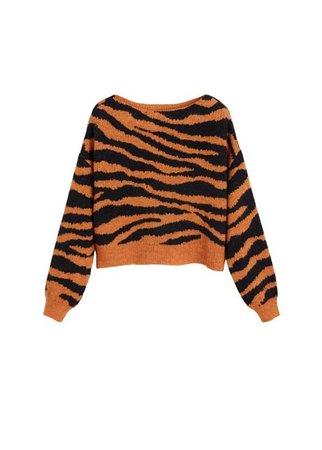 MANGO Tiger print sweater
