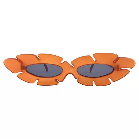 New Vintage Alain Mikli AM 85 Ultra Wide Tangerine France Sunglasses 1980''s For Sale at 1stDibs