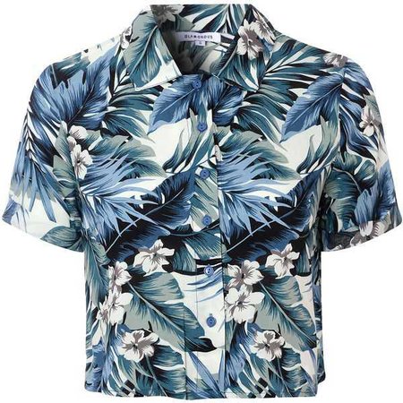 blue copped tropical shirt