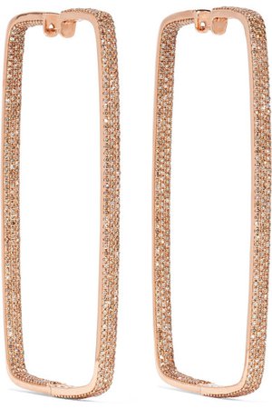 Ofira | Box 18-karat rose gold diamond hoop earrings | NET-A-PORTER.COM