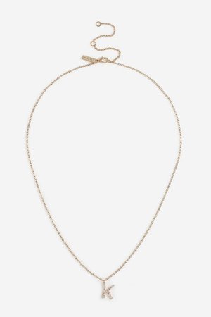 **Mixed Stone K Initial Ditsy Necklace | Topshop