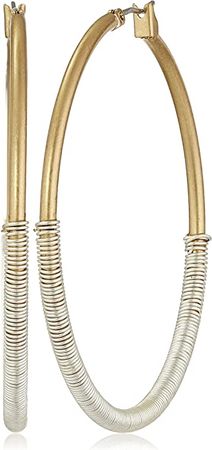 Amazon.com: Robert Lee Morris "Spun Metal" Two-Tone Wire Wrapped Hoop Earrings: Clothing, Shoes & Jewelry