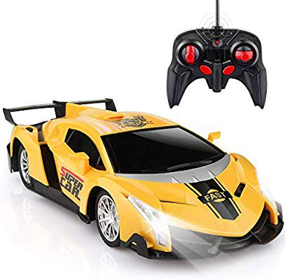 Amazon.com: Growsland Remote Control Car, RC Cars Xmas Gifts for Kids 1/24 Electric Sport Racing Hobby Toy Car Yellow Model Vehicle for Boys Girls Adults with Lights and Controller: Toys & Games