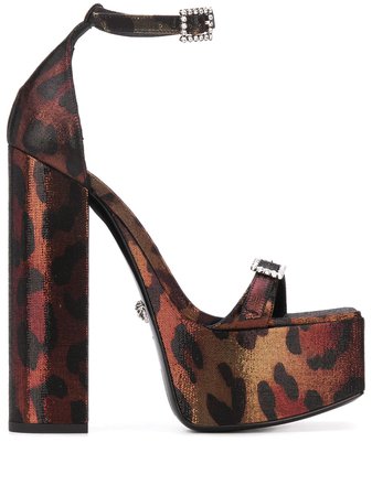 Versace Leopard Print Platform Sandals Ss20 | Farfetch.com