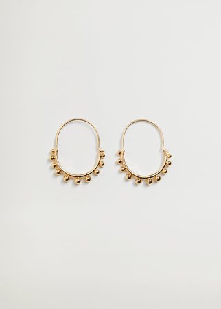 Embossed hoop earrings - Women | Mango USA gold