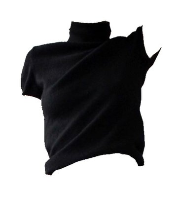 black high neck knitted tee