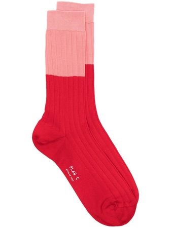 Plan C two-tone Ribbed Socks - Farfetch