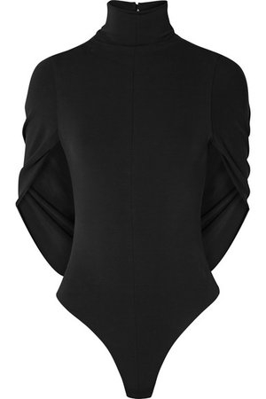 Cushnie | Cape-effect stretch-jersey turtleneck thong bodysuit | NET-A-PORTER.COM